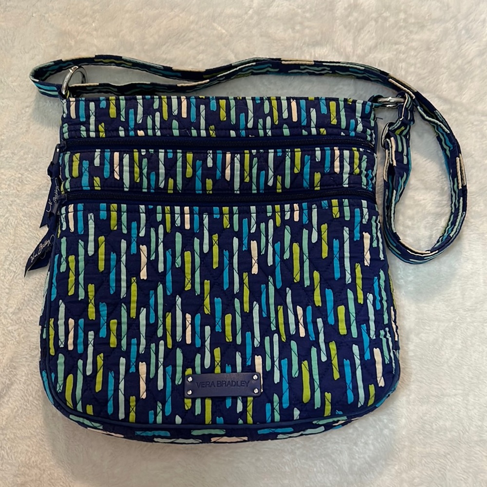 Vera Bradley Women's Signature Cotton Triple Zip Hipster Crossbody Purse